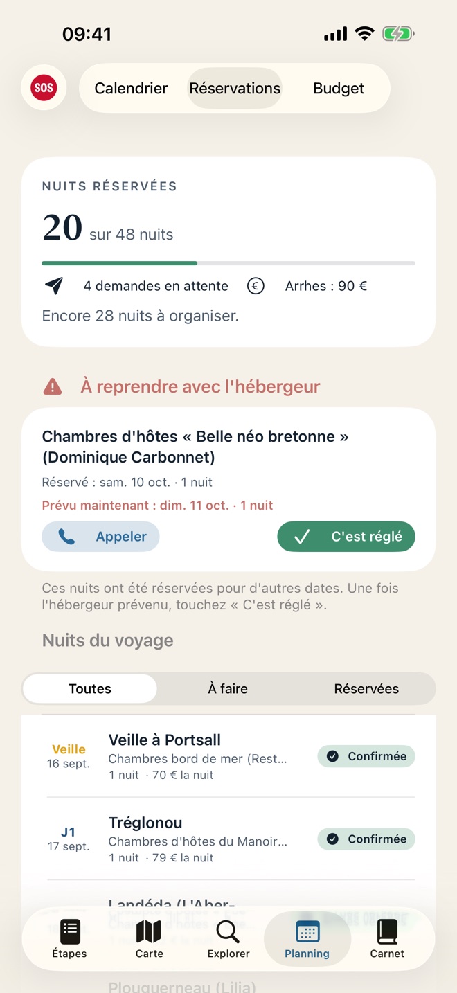 Suivi des réservations