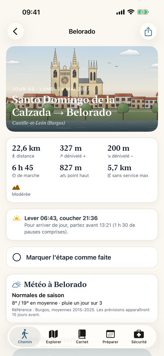 Fiche d'une étape